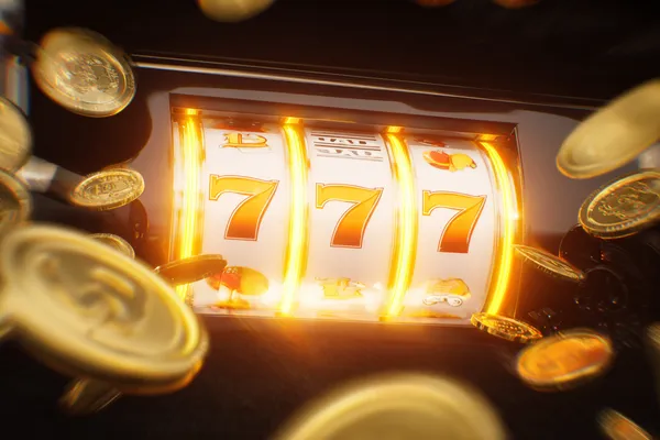 PHILPOWER Jackpot Slots — Spin for massive rewards A dramatic shot of winning sevens landing on a slot reel surrounded by shining gold coins, symbolizing big wins.